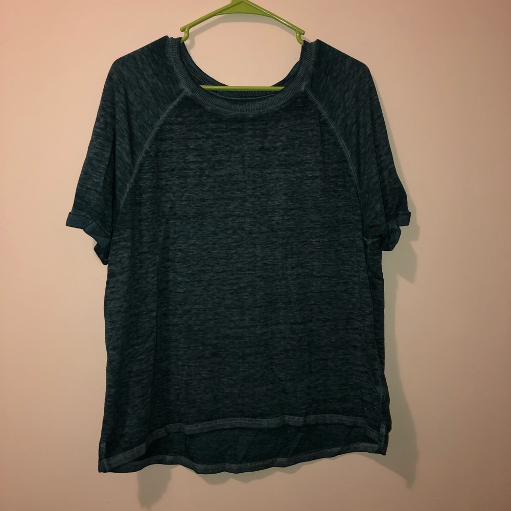 Deep blue/green short sleeve sweatshirt